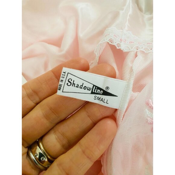 Vtg NWT Shadowline Nightgown with Embroidered Detail, Size S, Light Pink - Picture 6 of 9